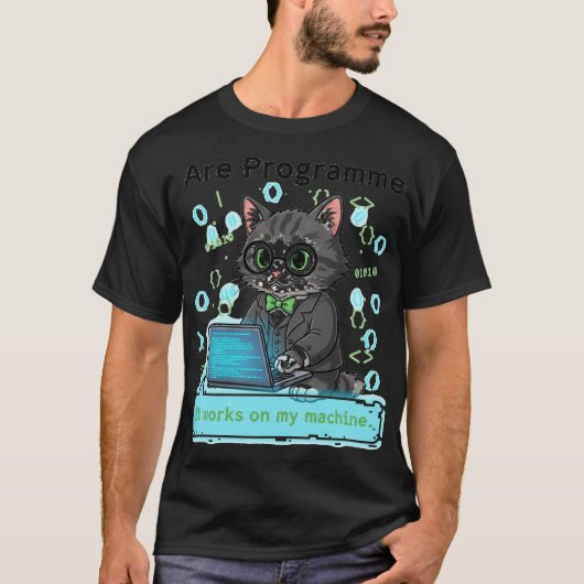 I Are Programmer Whimsical Cat Developer Graphic T-Shirt (Vorderseite)