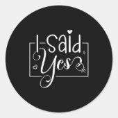 I Asked I Said Yes Engagement Reveal Announcement  Runder Aufkleber (Vorderseite)
