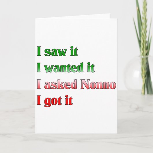 I Asked Nonno Feiertagskarte (Vorderseite)