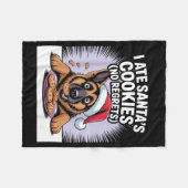 I Ate Santas Cookies Puppy Funny Christmas German Fleecedecke (Vorderseite (Horizontal))