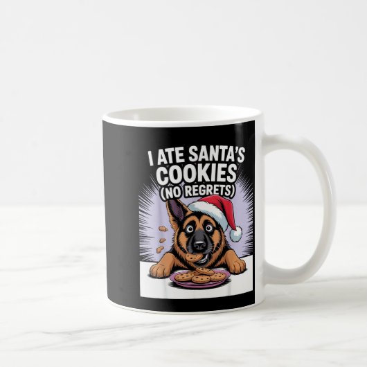 I Ate Santas Cookies Puppy Funny Christmas German Kaffeetasse (Rechts)