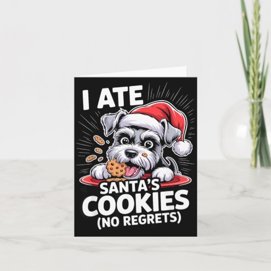 I Ate Santas Cookies Puppy Funny Christmas Mini Sc Karte (Vorderseite)