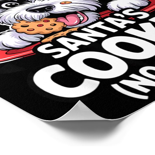 I Ate Santas Cookies Puppy Funny Christmas Mini Sc Poster (Ecke)