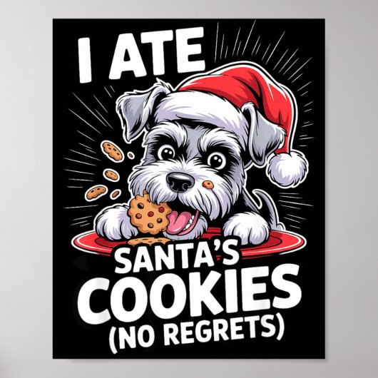 I Ate Santas Cookies Puppy Funny Christmas Mini Sc Poster (Vorne)