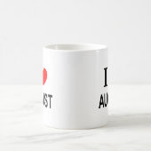 I ❤️ AUGUST I LIEBE AUGUST I HERZEN AUGUST KAFFEETASSE (Mittel)