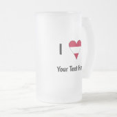 I (Austrian Flag Heart Love) Your Text Mattglas Bierglas (VorderseiteRechts)