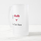 I (Austrian Flag Heart Love) Your Text Mattglas Bierglas (Vorderseite Links)