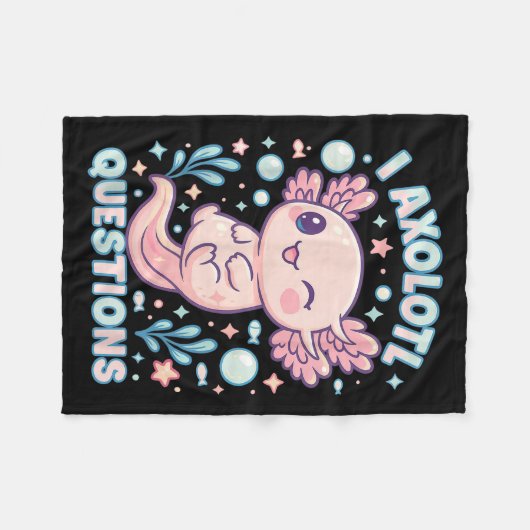 I Axolotl Fragen Funny Niedlich Pun Design Fleecedecke (Vorderseite (Horizontal))