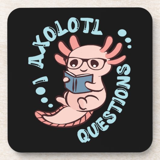 I Axolotl-Fragen Getränkeuntersetzer (Vorderseite)