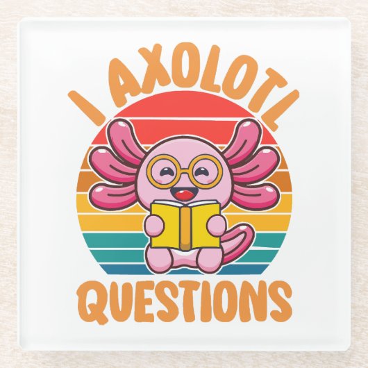 I Axolotl-Fragen Glasuntersetzer (Vorderseite)