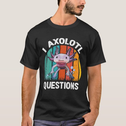 I Axolotl Fragen Kinder Retro Funny Niedlich Axolo T-Shirt (Vorderseite)