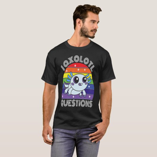 I Axolotl Questions Cute Cyan Axolotl T-Shirt (Vorne ganz)