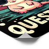 I Axolotl Questions Cute Funny Retro Sunset Design Poster (Ecke)