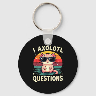 I Axolotl Questions Cute Funny Retro Sunset Design Schlüsselanhänger
