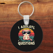 I Axolotl Questions Cute Funny Retro Sunset Design Schlüsselanhänger (Vorderseite)