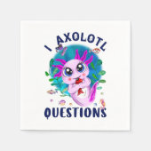 I Axolotl Questions, Niedlich Kawaii Pink Amphibie Serviette (Vorderseite)