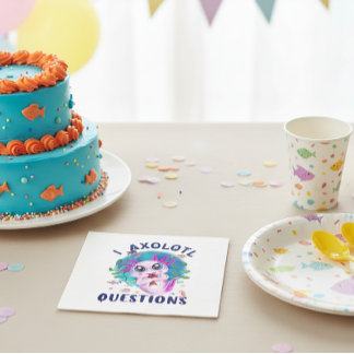 I Axolotl Questions, Niedlich Kawaii Pink Amphibie Serviette