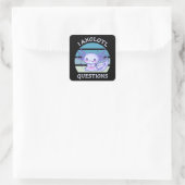 I axolotl questions quadratischer aufkleber (Tasche)