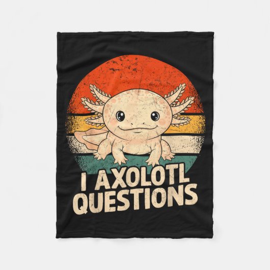 I Axolotl Questions Shirt Adults Youth Kids Retro Fleecedecke (Vorderseite)