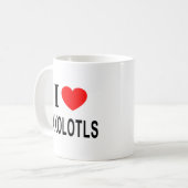 I ❤️ AXOLOTLS I LIEBE AXOLOTLS I HERZAXOLOTLE KAFFEETASSE (Vorderseite Links)