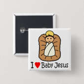I Baby Jesus des Herz-(Liebe) Button (Vorne & Hinten)