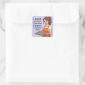 I Bake Because Punching People Is Frowned Upon Quadratischer Aufkleber (Tasche)