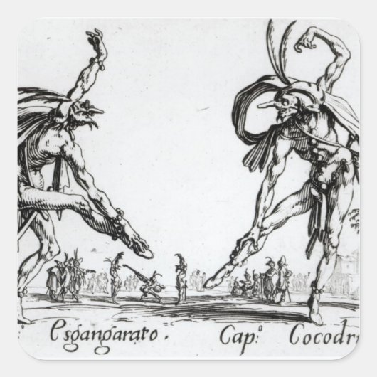 I Balli de Spessanei oder Le Grande Chasse Quadratischer Aufkleber (Vorderseite)