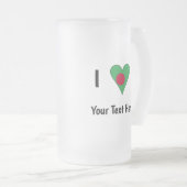 I (Bangladesch Flag Herz Liebe) Personalisiert Mattglas Bierglas (VorderseiteRechts)