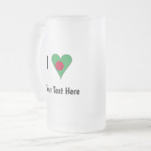 I (Bangladesch Flag Herz Liebe) Personalisiert Mattglas Bierglas (Vorderseite Links)