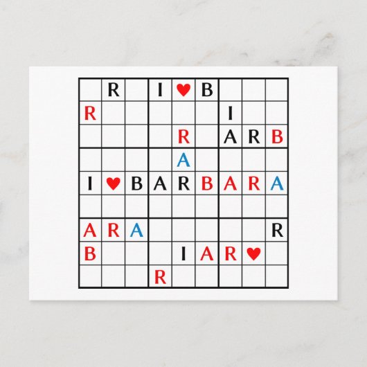 I ♥ BARBARA POSTKARTE (Vorderseite)