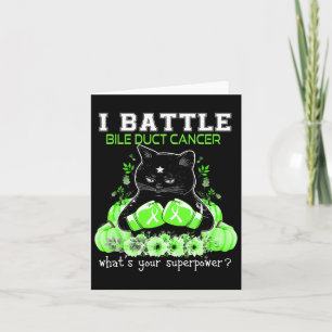I Battle Bile Duct Cancer Awareness Fun Cat Karte