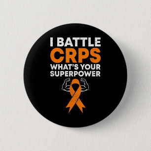 I Battle Crps Awareness Orange Ribbon Krieger Figh Button