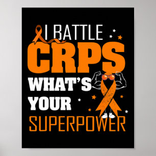 I Battle Crps Rsd Awareness Orange Ribbon Krieger Poster