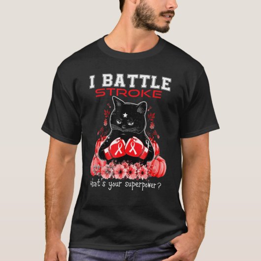 I Battle Stroke Awareness Chat T-Shirt (Vorderseite)