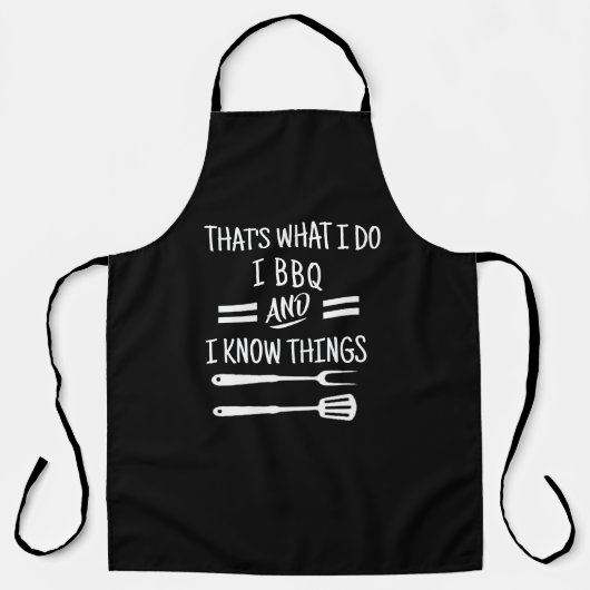 I BBQ I Know Things Apron - Funny Custom Chef Gift Schürze (Vorderseite)