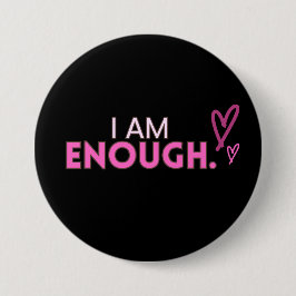 "I Be Genough" Pink Heart Button