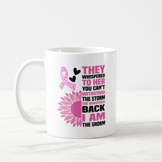 "I Be the Storm" Inspiration Pink Zitat Design Kaffeetasse (Links)