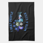 I Beat People With A Stick Billiards Geschirrtuch (Vertikal)