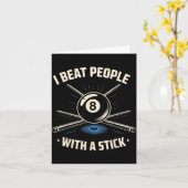 I Beat People With A Stick Billiards Ol Funny Men  Karte (Gelbe Blume)