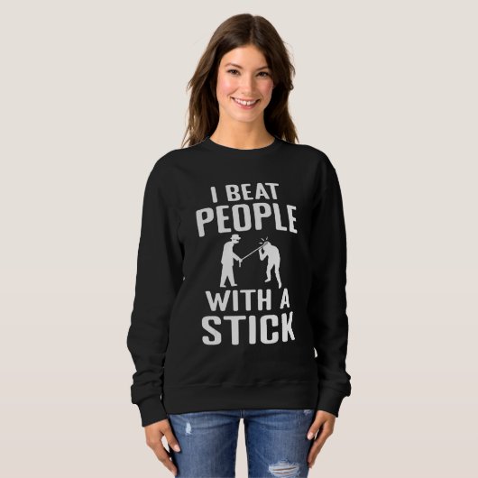 I beat people with a stick Blindness awareness bli Sweatshirt (Vorne ganz)