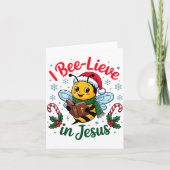 I Bee-lieve In Jesus Gospel Kids Christian Christm Karte (Vorderseite)