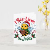 I Bee-lieve In Jesus Gospel Kids Christian Christm Karte (Gelbe Blume)