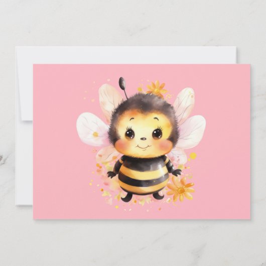 I Bee Two Girl Birthday Party Einladung (Rückseite)