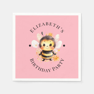 I Bee Two Girl Birthday Party Serviette