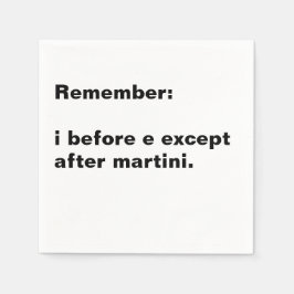 i Before e Spelling Rule Cocktail Serviette
