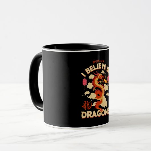 I believe in dragons tasse (Vorderseite Links)