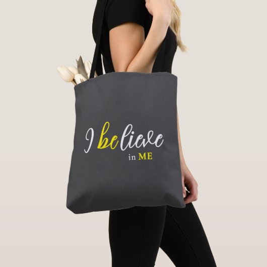 I BeLieve In Me Grey Tote Tasche (Von Nahem)