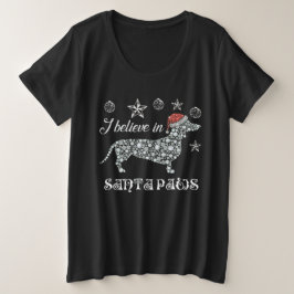 I Believe In Santa Paws Dachshund Christmas Große Größe T-Shirt