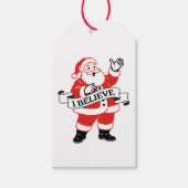 I Believe in Santa - Vintage Art Geschenkanhänger (Vorderseite)