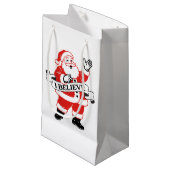 I Believe in Santa - Vintage Art Kleine Geschenktüte (Vorderseite Schrägansicht)